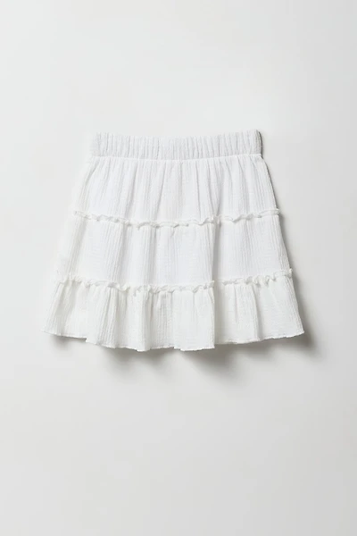 Jupe-short étagée froissée pour filles