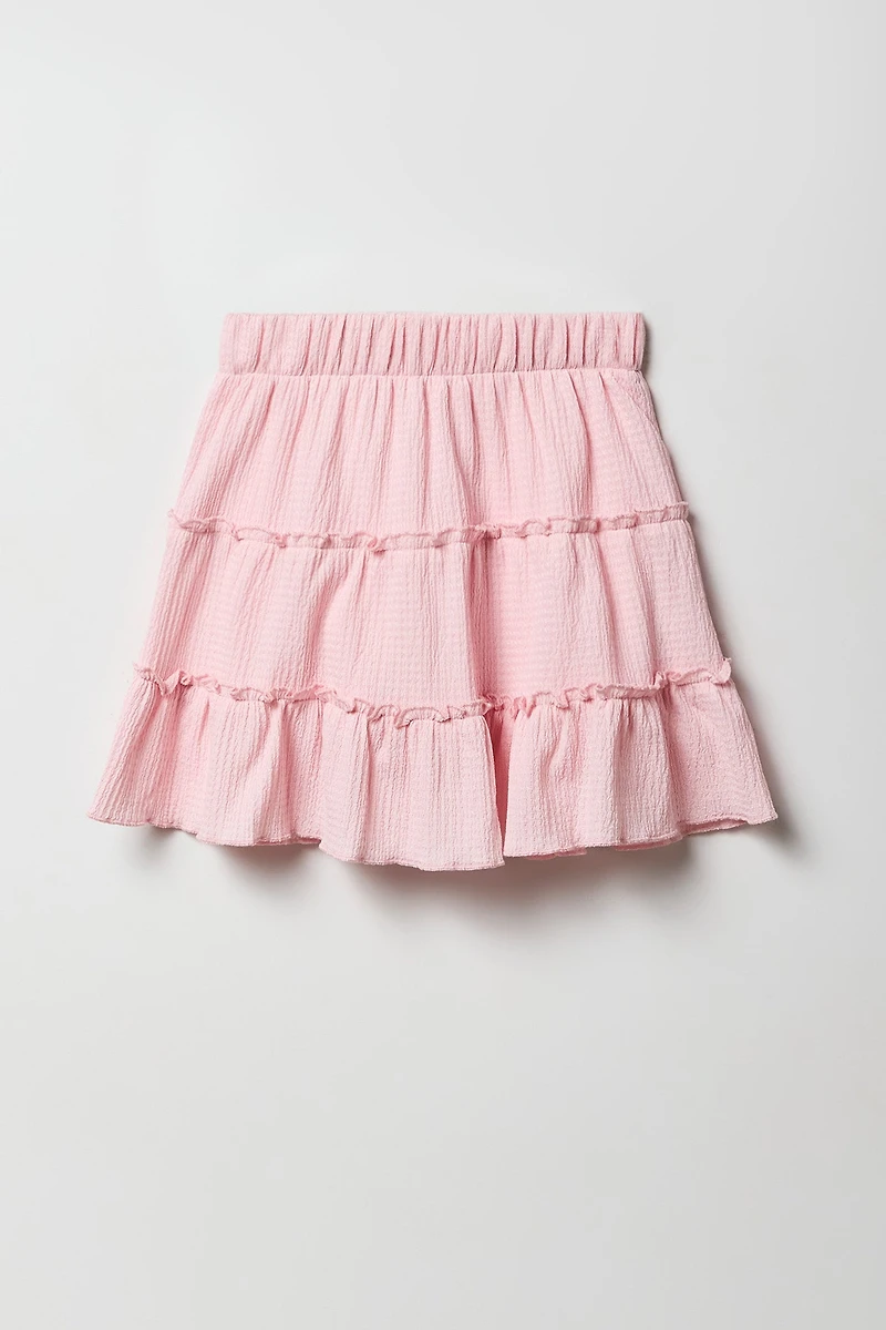 Girls Crinkled Tiered Skort