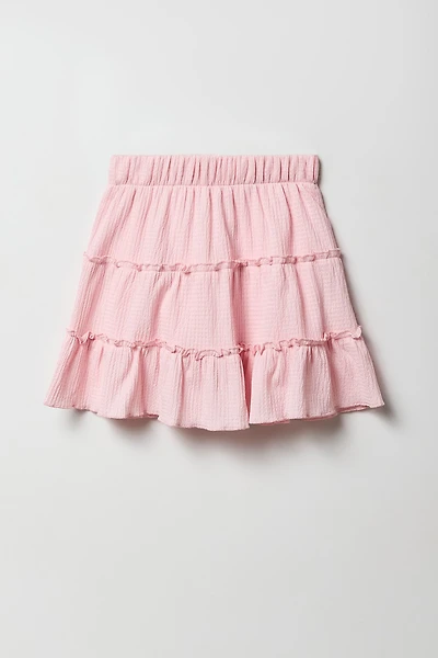 Girls Crinkled Tiered Skort