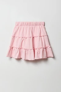 Girls Crinkled Tiered Skort