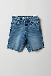 Girl Mid Rise Raw Hem Jort