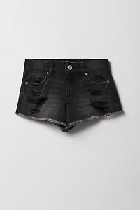 Girls Ripped Low Rise Denim Beach Short