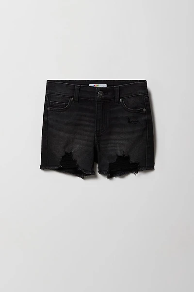 Girls Ripped Mid Rise Denim Shortie