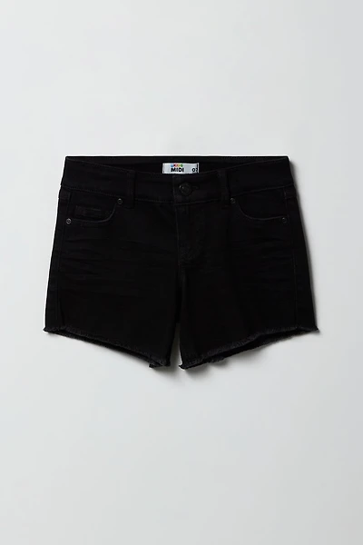 Girls Low Rise Denim Midi Short