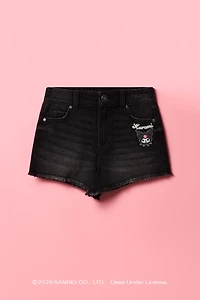 Kuromi™ Girls Embroidered High Rise Denim Short
