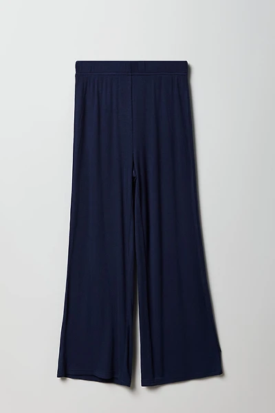 Girls Ribbed Wide Leg Pant