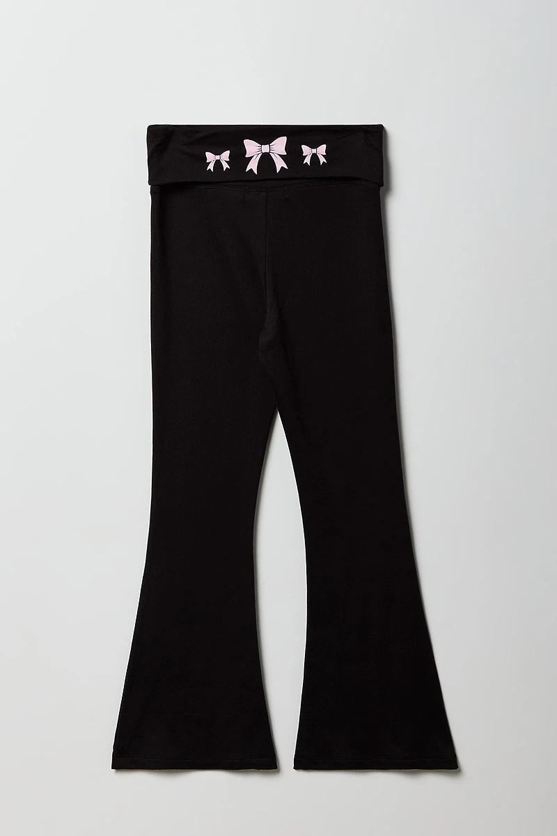 Girls Graphic Foldover Flare Legging
