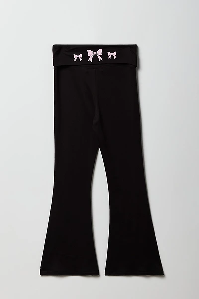 Girls Graphic Foldover Flare Legging