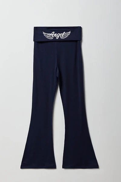 Girls Graphic Foldover Flare Legging