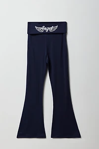 Girls Graphic Foldover Flare Legging