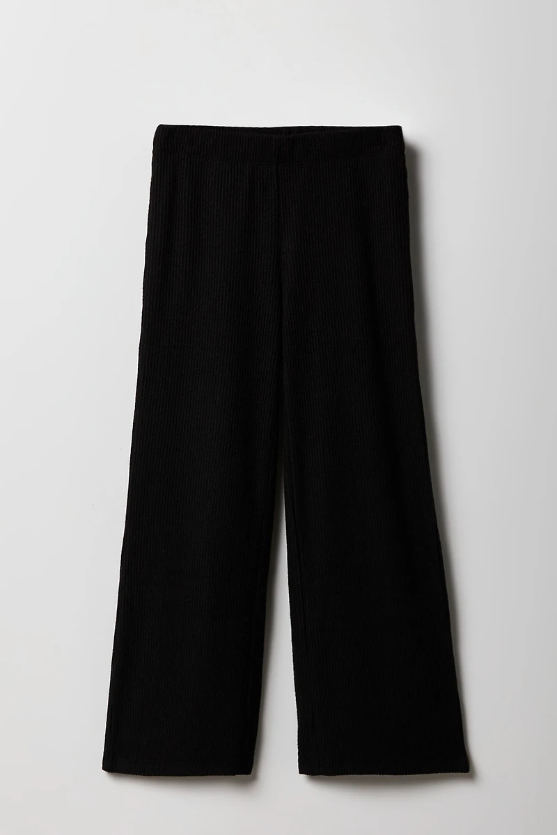 Girls Ribbed Wide Leg Pant