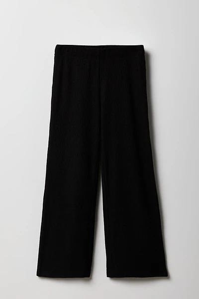 Girls Ribbed Wide Leg Pant
