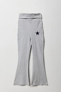 Girls Embroidered Flare Legging