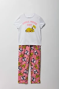 Girls Pokémon T-Shirt & Plush Pant Pajama Set