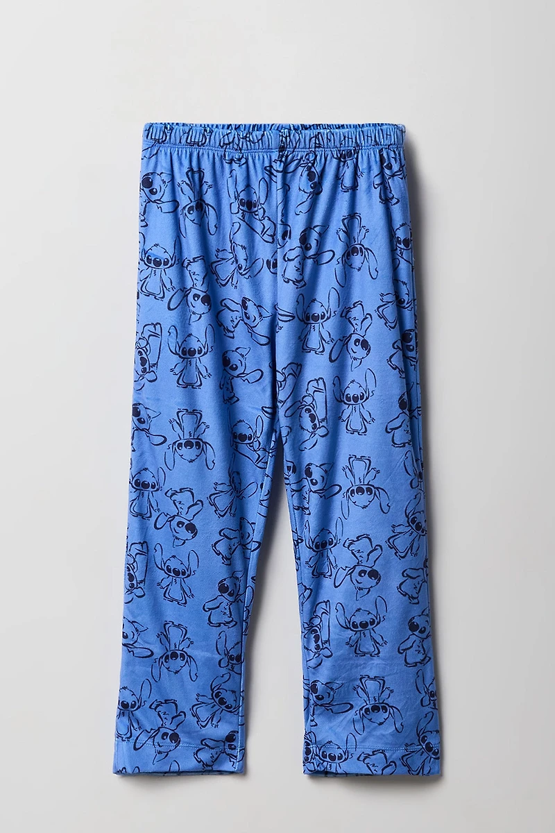 Girls Stitch Print Plush Pajama Pant