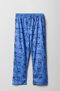 Girls Stitch Print Plush Pajama Pant