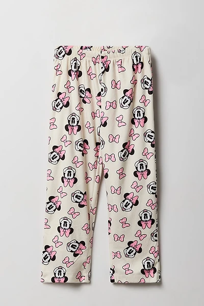 Girls Minnie Mouse Print Plush Pajama Pant