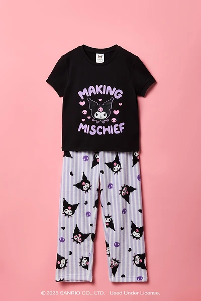 Kuromi™ Girls T-Shirt & Plush Pant Pajama Set