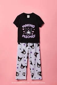 Kuromi™ Girls T-Shirt & Plush Pant Pajama Set