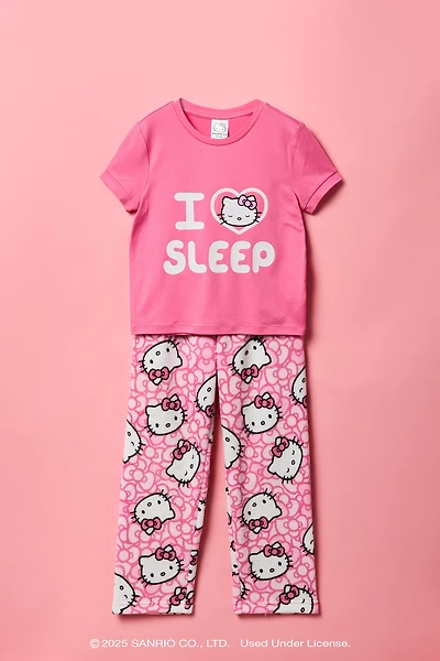 Hello Kitty® Girls T-Shirt & Plush Pant Pajama Set