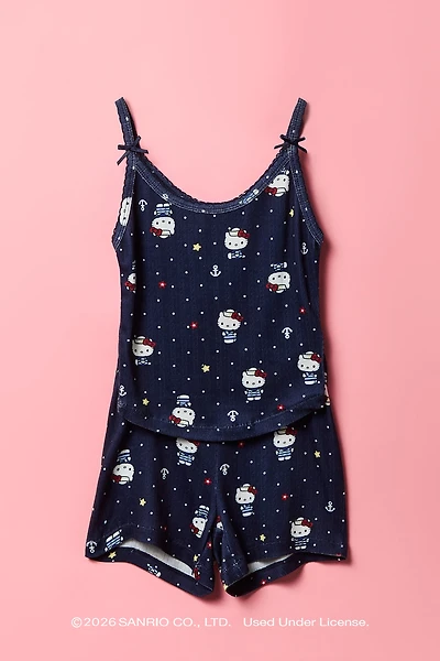 Ensemble pyjama avec débardeur en pointelle à imprimé Hello Kitty® et short pour fille