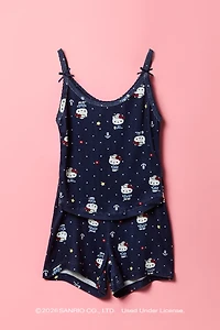 Ensemble pyjama avec débardeur en pointelle à imprimé Hello Kitty® et short pour fille
