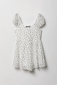 Combi-short habillé imprimé en filet pour fille