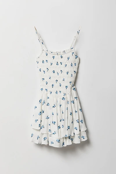 Combi-short volanté smocké pour fille