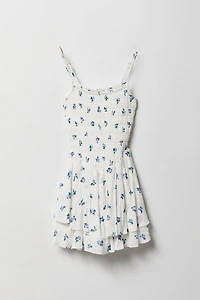 Combi-short volanté smocké pour fille