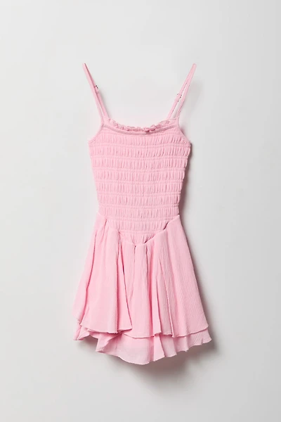 Girls Smocked Tiered Romper