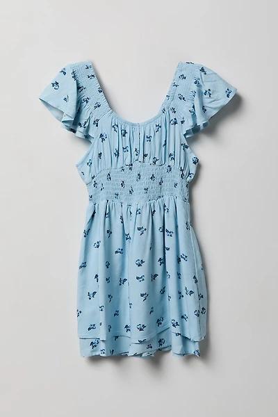 Girls Smocked Waist Romper