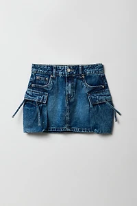 Girls Denim Cargo Skirt
