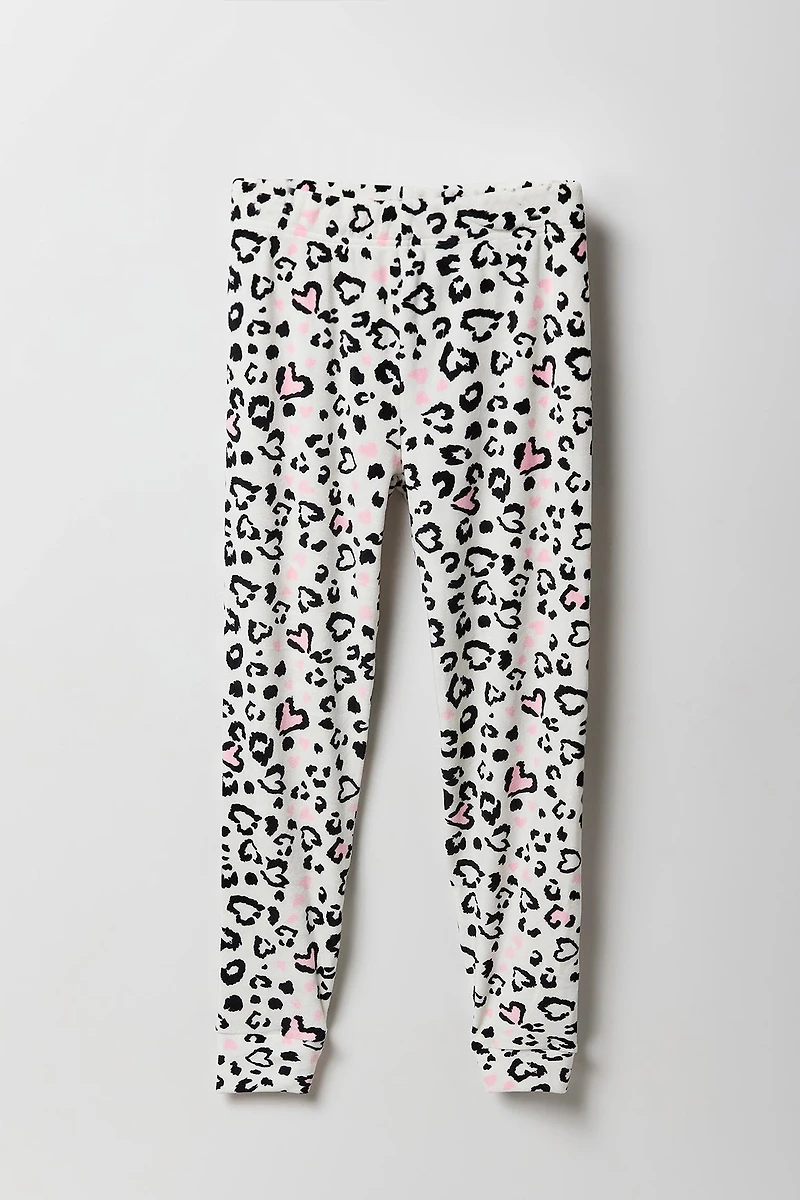 Girls Printed Plush Pajama Pant
