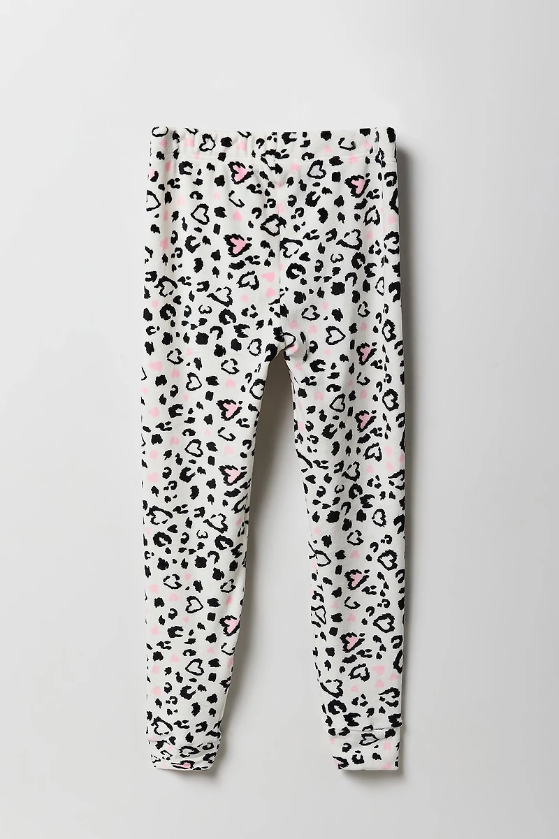 Girls Printed Plush Pajama Pant