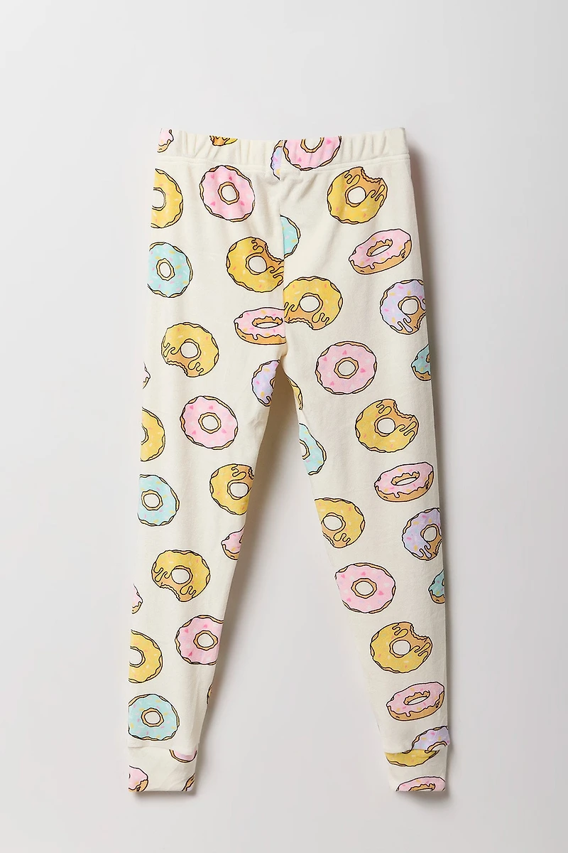 Girls Printed Plush Pajama Pant