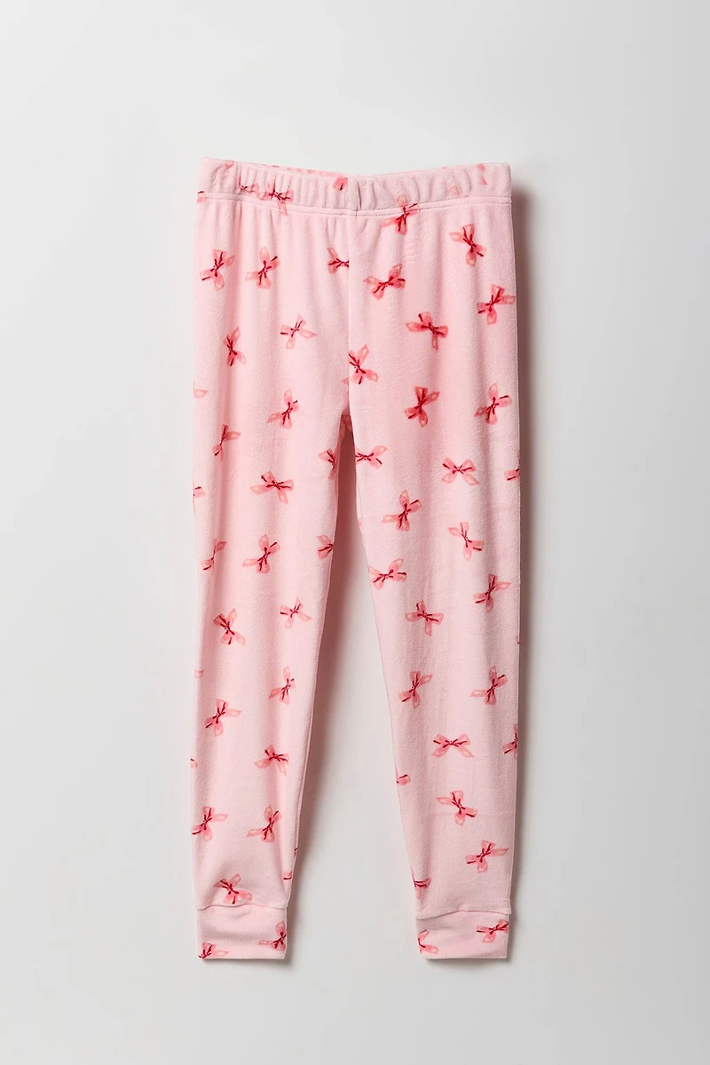 Girls Printed Plush Pajama Pant