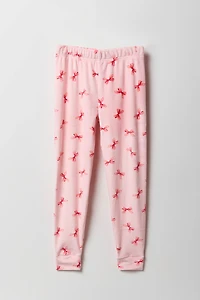 Girls Printed Plush Pajama Pant