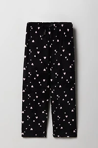 Girls Printed Plush Pajama Pant