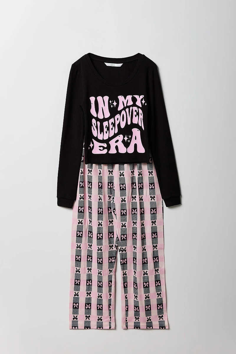 Girls Long Sleeve Top & Pant Pajama Set