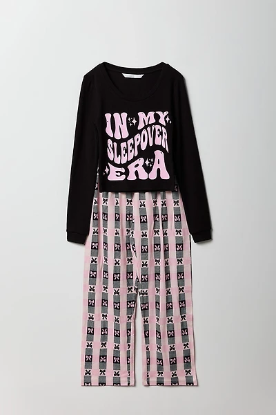 Girls Long Sleeve Top & Pant Pajama Set