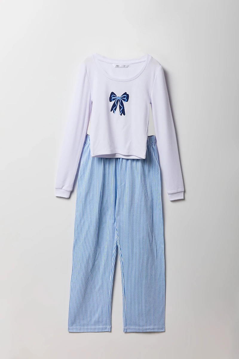 Ensemble pyjama avec haut à manches longues et pantalon pour fille