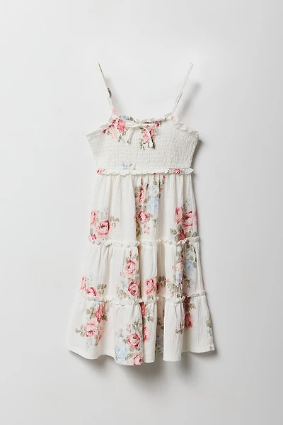 Girls Textured Tiered Dress