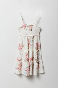 Girls Textured Tiered Dress