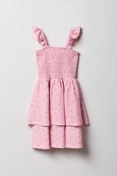 Girls Smocked Tiered Dress