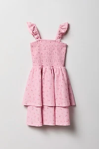 Girls Smocked Tiered Dress