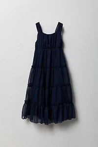 Robe maxi volantée en chiffon pour fille