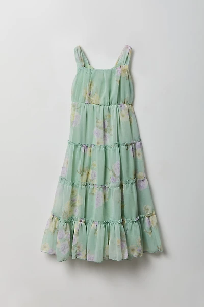 Girls Chiffon Tiered Maxi Dress