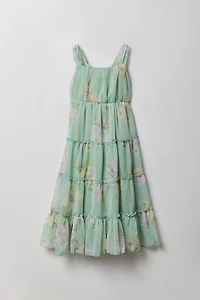 Girls Chiffon Tiered Maxi Dress