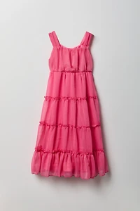 Girls Chiffon Tiered Maxi Dress