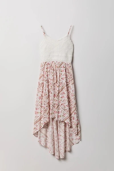 Girls Crochet High-Low Dress
